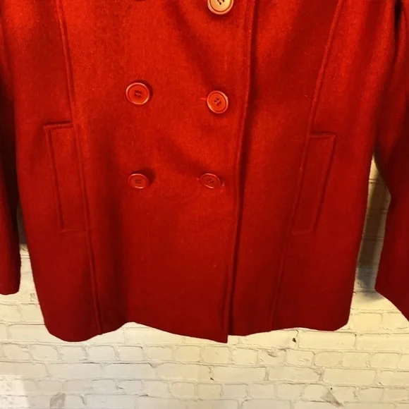 Cache Creek Vintage Wool Double Breasted Classic Christmas Winter Pea Coat Sz L - Picture 6 of 15